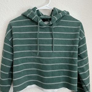 urban outfitters green striped hoodie